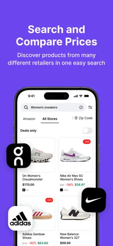 Haul app search and filter interface showing deals sorted by discount percentage, category, and retailer preferences